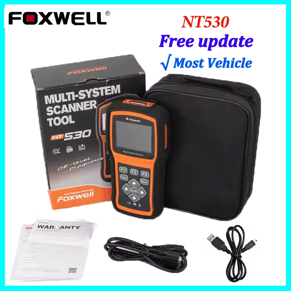 Foxwell NT530 OBD2 Scanner for Car OE-Level Universal Auto Diagnostic Tool for MITSUBISHI Porsche Chrysler 1software Free Update