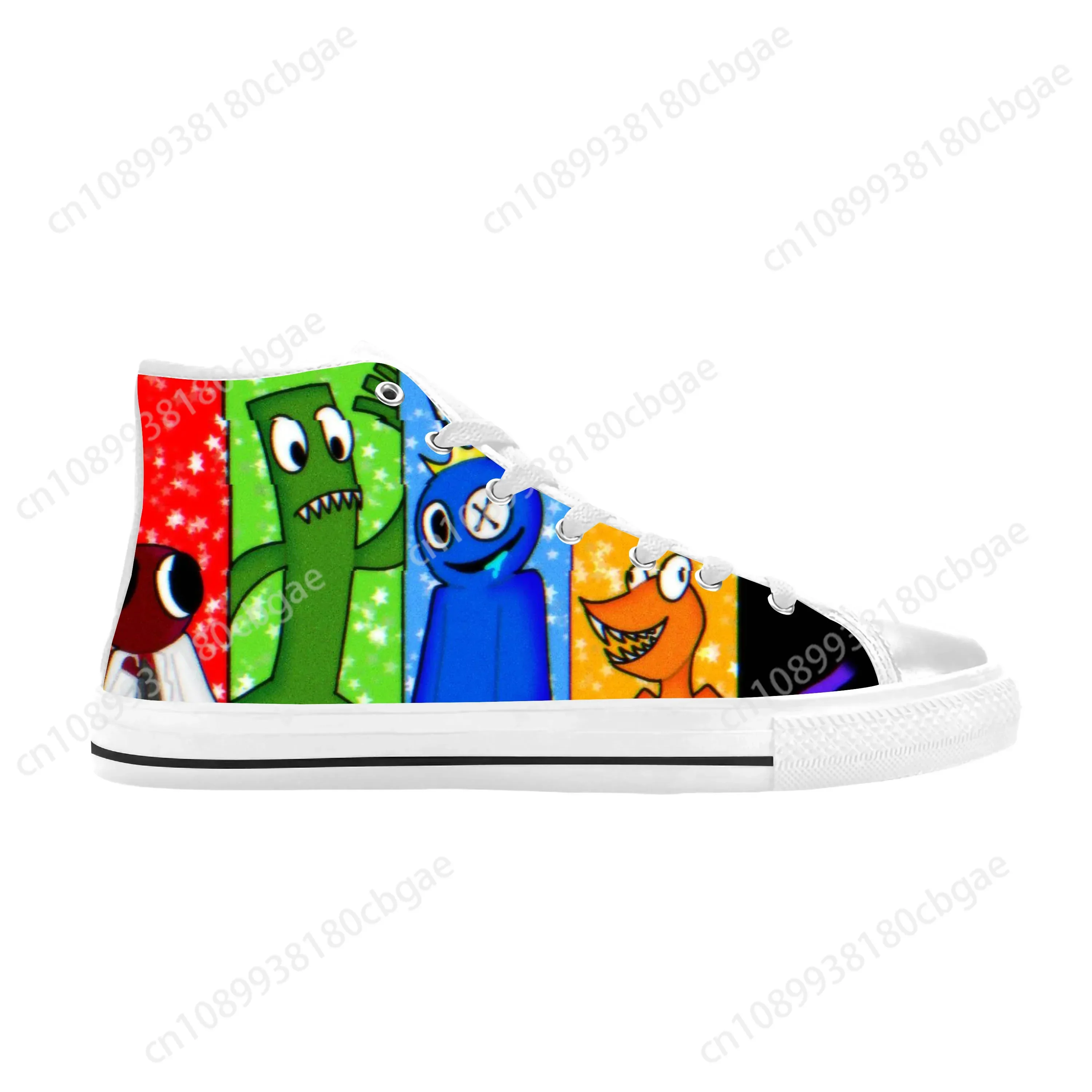 

Hot Friend Anime Cartoon Game Manga Comic Rainbow Casual Cloth Shoes High Top Comfortable Breathable 3D Print Men Women Sneakers