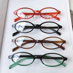 Women's Vintage Small Frame Reading Glasses Fashion Anti-blue Finished Presbyopia Eyewear Unisex New Trend Eyeglasses 0+4.0