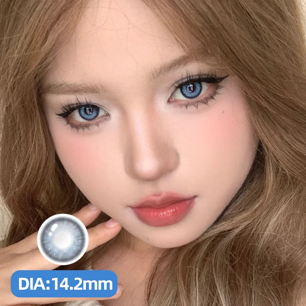 OVOLOOK-Silver Knight Contact Lenses for Eyes Gradient Contact Lenses Beauty Pupils Rainbow Colored Eye Lenses Optical Lens 2pcs
