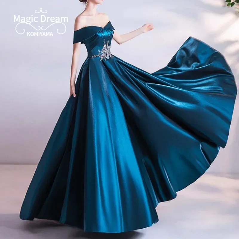 Customized One Shoulder Slim Waist Elegant Evening Dresses Simple Appliques Simple Wedding Party Vestidso Pleated Fashion Long P