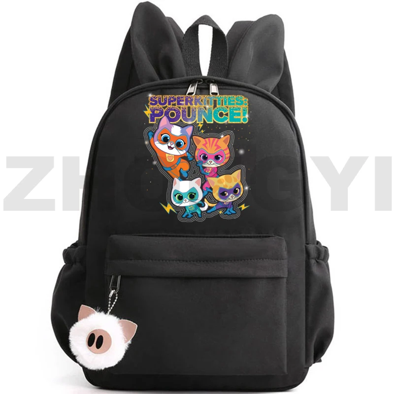 Lovely SuperKitties Mini Backpack Kawaii Cartoon Rabbit Ears Backpack Women Travel Small Bookbag Anime Cat Rucksack Kindergarten