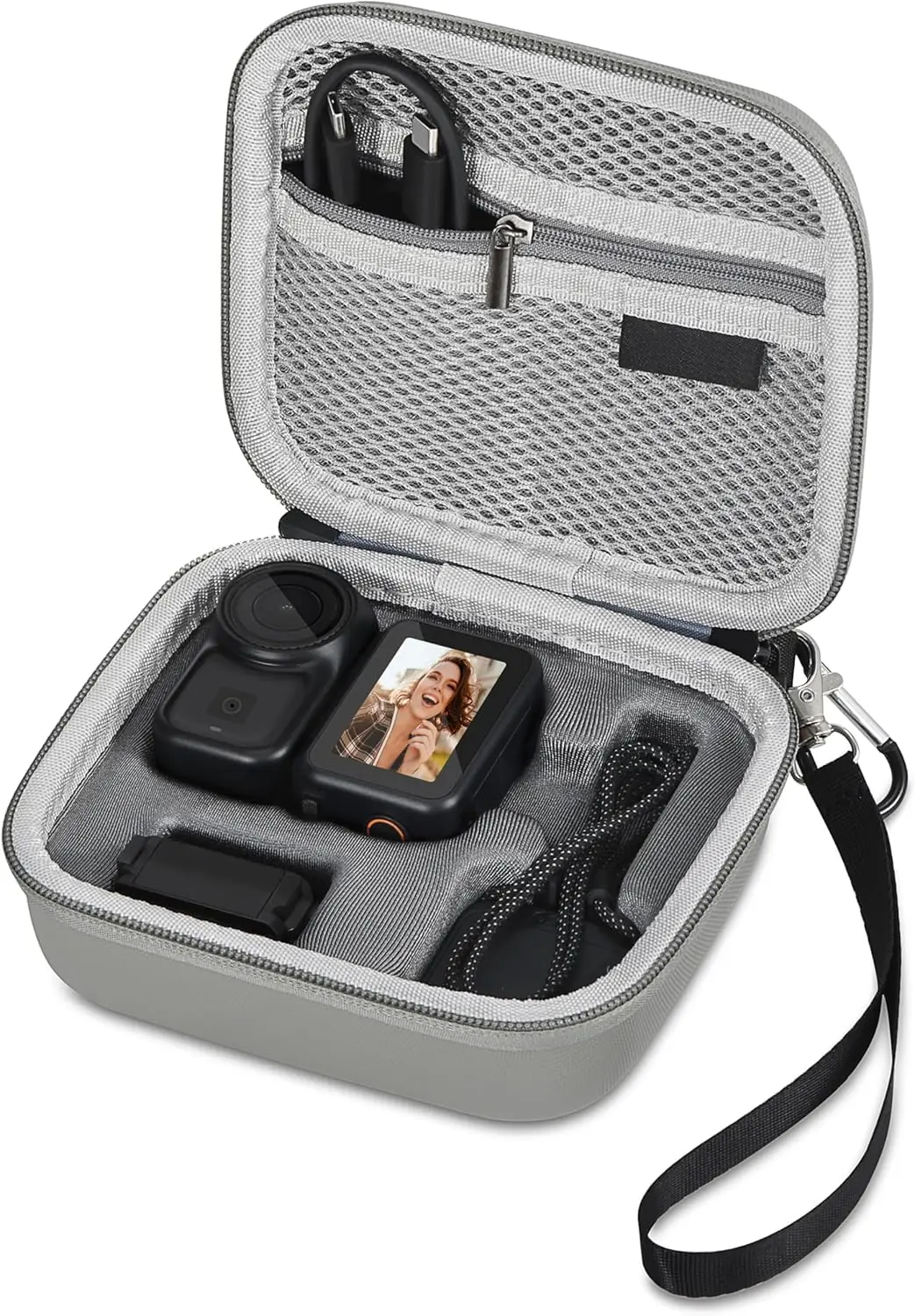 Schützende Tragetasche für DJI Osmo Nano Zubehör, Osmo Nano Etui, Tragbare PU-Leder Aufbewahrungstasche für Reise-Vlogging