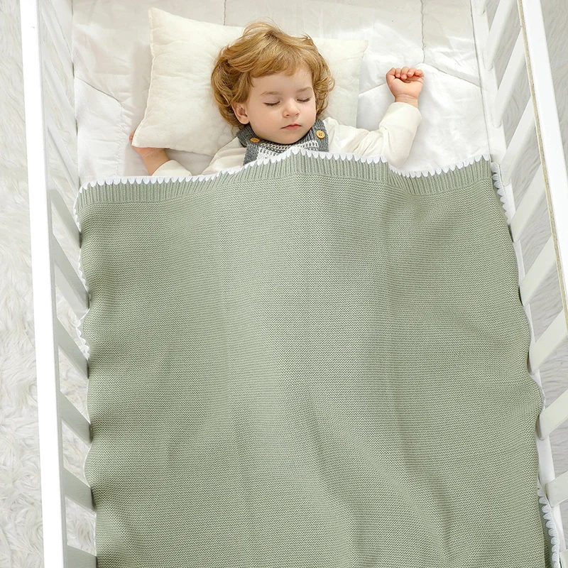 Coperte per neonato Coperte per neonato lavorate a maglia Swaddle Envelop Wrap Moda Solid Super Soft Boy Girl Biancheria da letto Trapunta 90 * 70CM Plaid