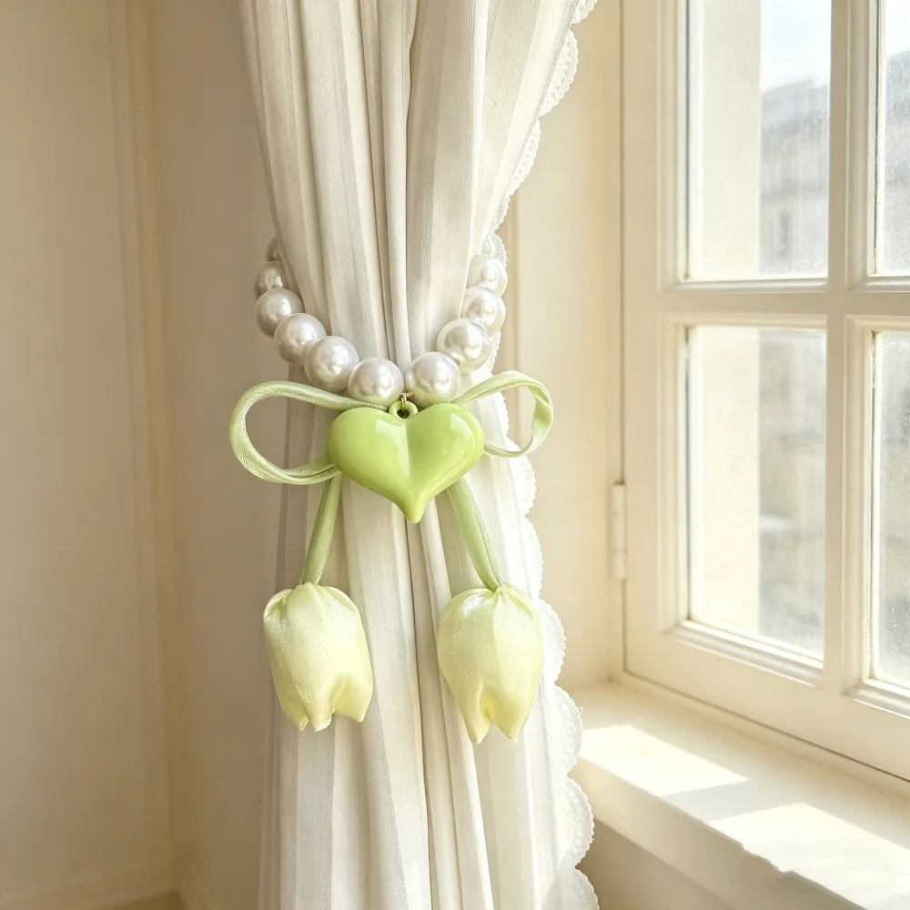 Adjustable Tulip Gauze Curtain Tie Decorative Curtain Tie Rope Pearl Curtain Buckle Beautifully Curtain Tiebacks