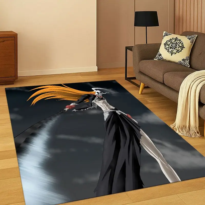 Classic Anime Bleach Kurosaki Ichigo Living Room Non-Slip Area Rug Soft Carpet for Bedroom Kids Playroom Sofa,Home Decor Doormat