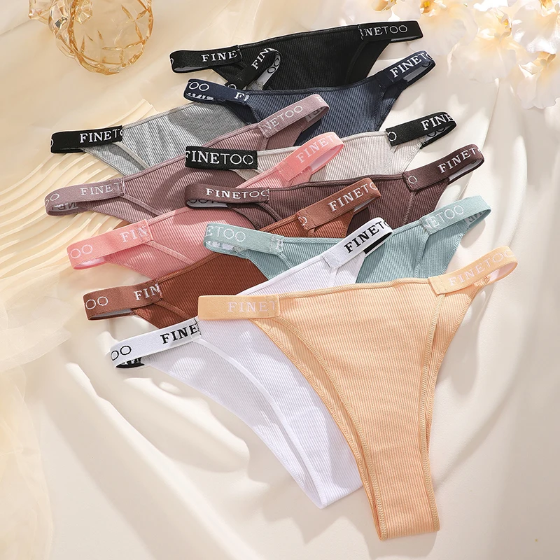 5PCS/Set Sexy Lingerie Women Cotton Panties Finetoo Letter Low Waist Female Briefs Underwear Comfort Underpants Women Intimates image 3