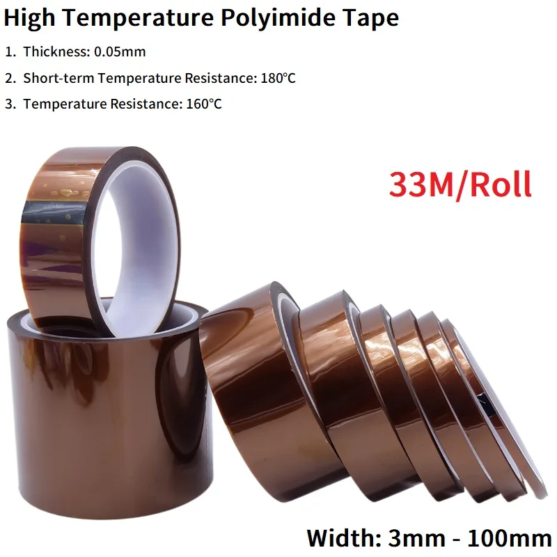 1/10R High Temperature Heat BGA Tape Thermal Insulation Polyimide Adhesive Insulating Adhesive Tape 3D Printing Board Protection