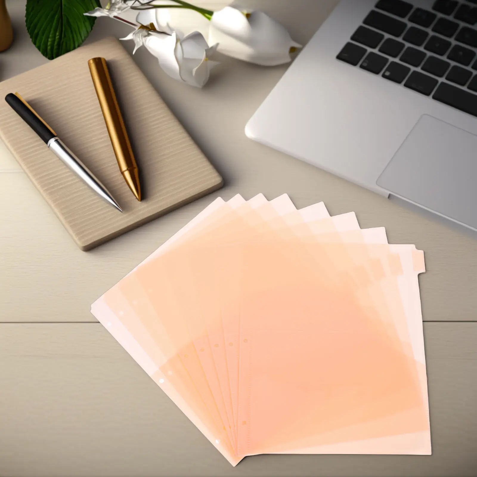 

8Pcs Plastic Divider with Pockets and Tabs for Three Ring Binder Organizing Papers Files Sheet Music Study Materials