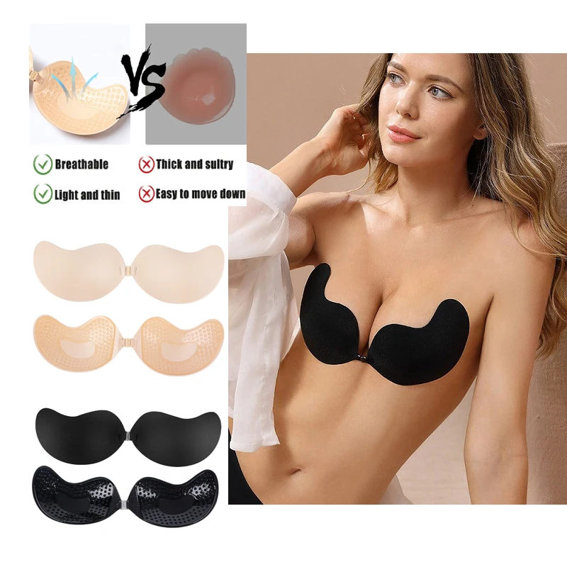 Invisible Ultra-thin Strapless Adhesive Stick Push Up Bras Women Lingerie Seamless Silicone Nipple Covers Bralette Underwear