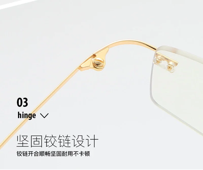 Mann Randlose Lesebrille Frauen Blau Licht Blockieren Lesebrille HD Linsen Presbyopie Brillen Rahmenlose Presbyopie Brillen – Detail 6