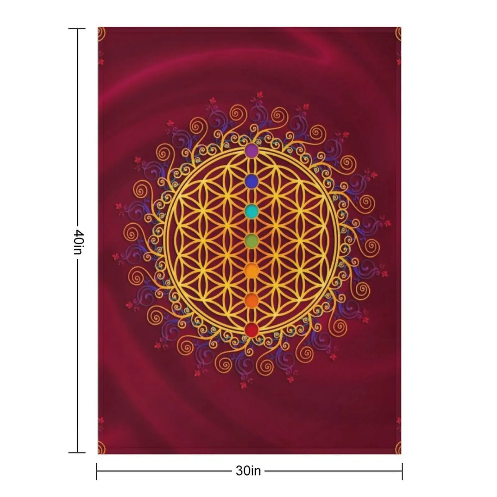 FLOWER OF LIFE, CHAKRAS, SPIRITUALITY, YOGA, ZEN, Throw Blanket Moving wednesday halloween Flannel Fabric Blankets