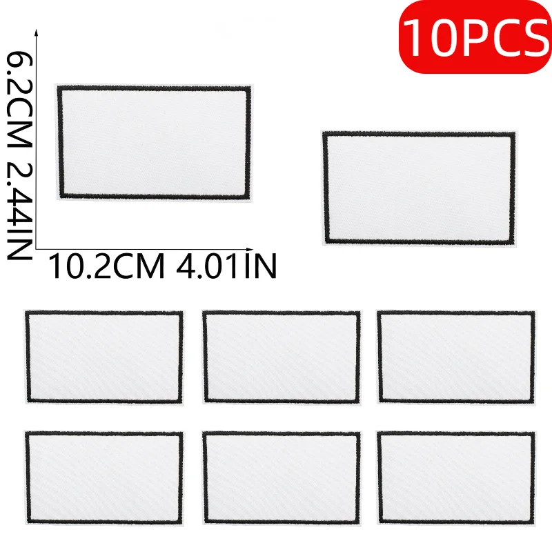 10/12PCS Wholesale Lots of Color Heat Transfer Embroidery Cloth Light Plate Embroidery Sheet Black and White Edge Patch Ironing
