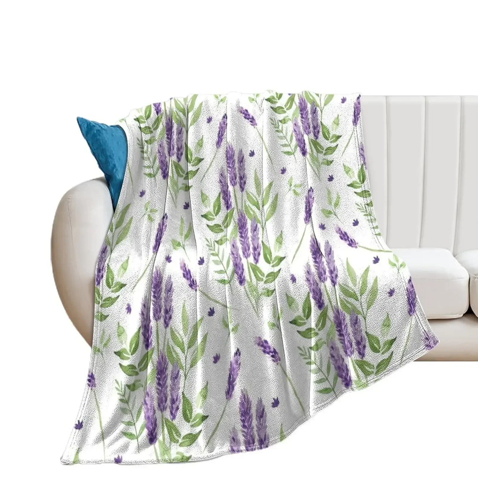 

Lavender watercolor pattern Throw Blanket bed plaid Comforter halloween Blankets
