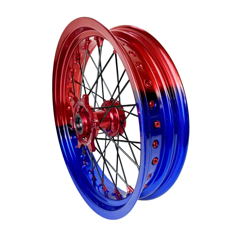 Customized 17*3.5 17*5.0   Bi-Color 17 Inch Supermoto Wheels Rims Set  for YZ/YZF