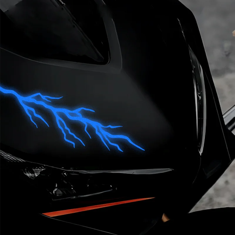 Reflektierender Blitz-Aufkleber, 2 Stück, wasserdichte Vinyl-Aufkleber für Motorrad-Windschutzscheibe, Helm, Kraftstofftank, Seitenverkleidung, Dekoration