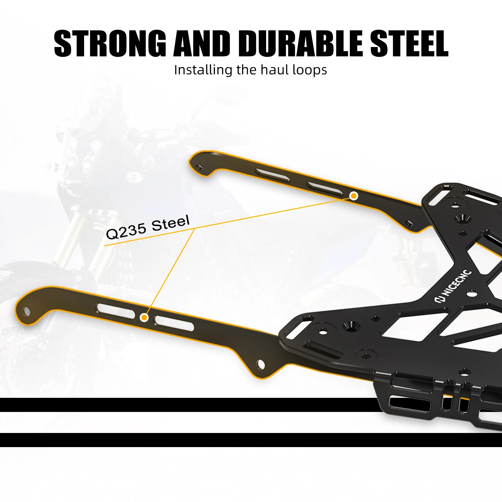 NICECNC Für Yamaha Tenere 700 Gepäckträger Top Case Halterung Fracht Rack Für Yamaha Tenere 700 2019-2024 2020 2021 2022 2023 – Detail 6