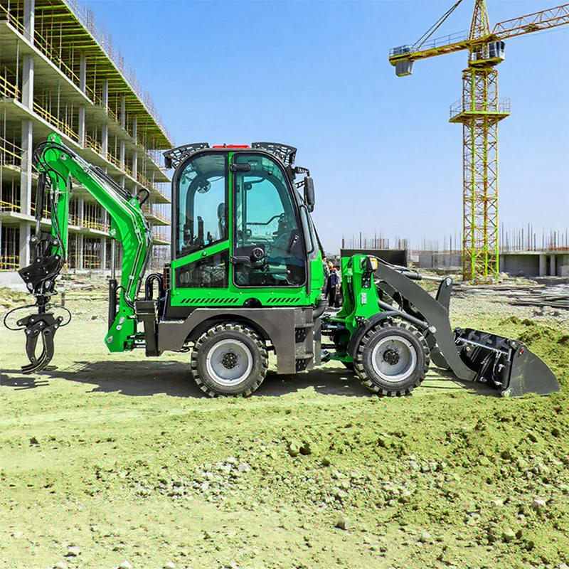 

Chinese Manufacturing Compact Four-wheel Backhoe Loader 0.4ton 0.6ton 1ton 1.8ton Capacity Mini Backhoe Loader for Sale