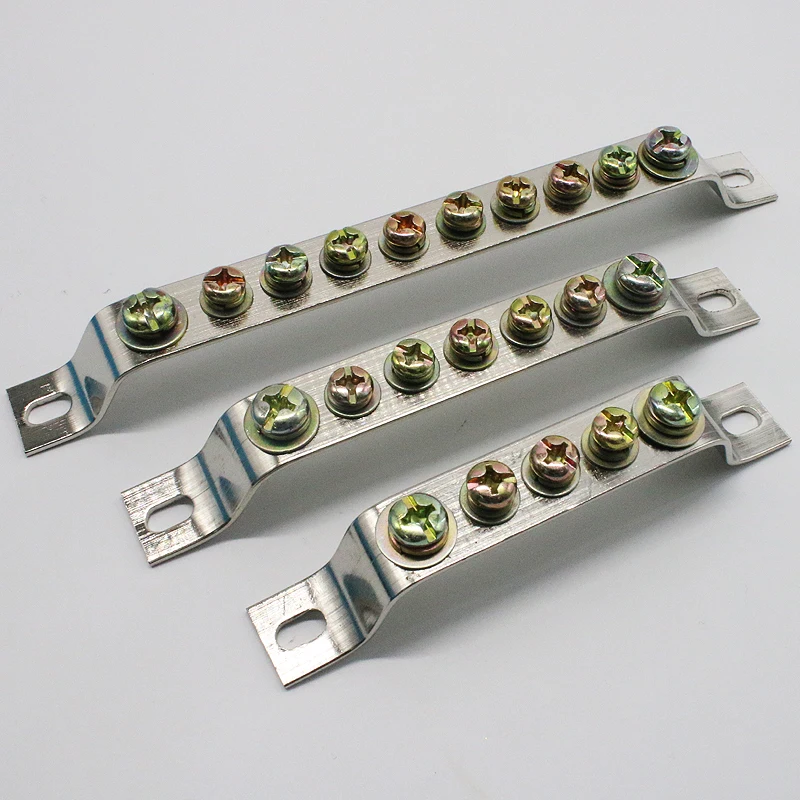 3/5/7/10 Holes Bus Bar Zero Copper Terminal Grounding Copper Bar Ground Zero Wire Terminal Bar Bridge Type Zero Ground Terminal