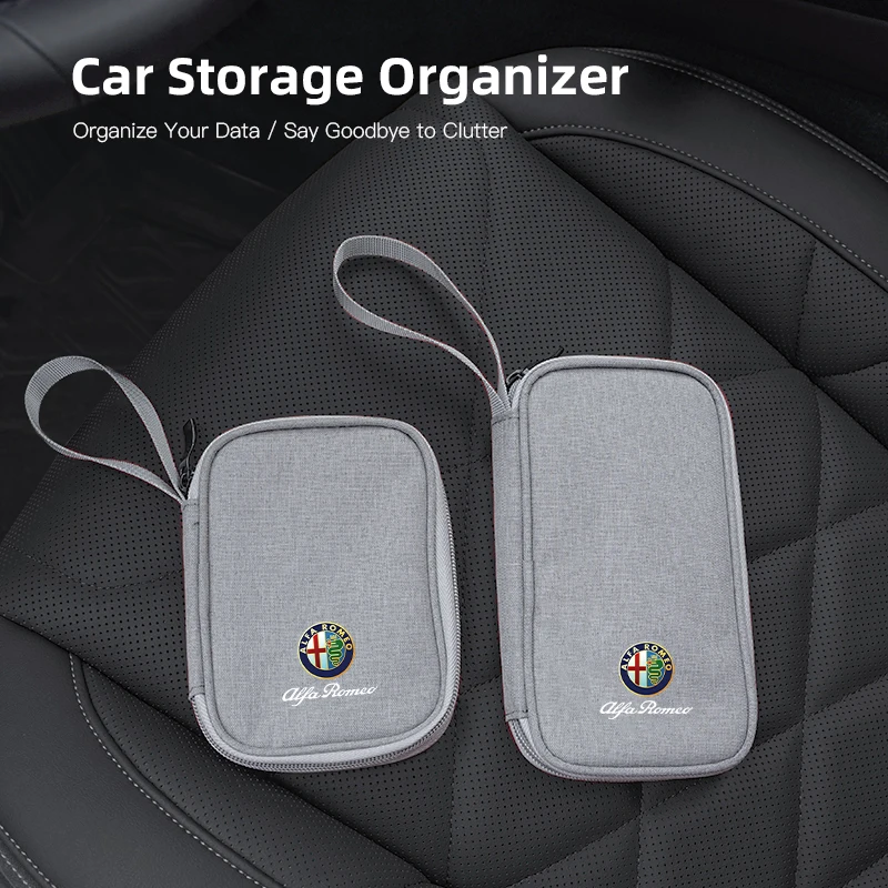 Car Storage Bag Fabric Multi Organizer Pocket Auto Interiors For Alfa Romeo 4C 159 166 Spider Giulia Giulietta 156 Mito 8C GT