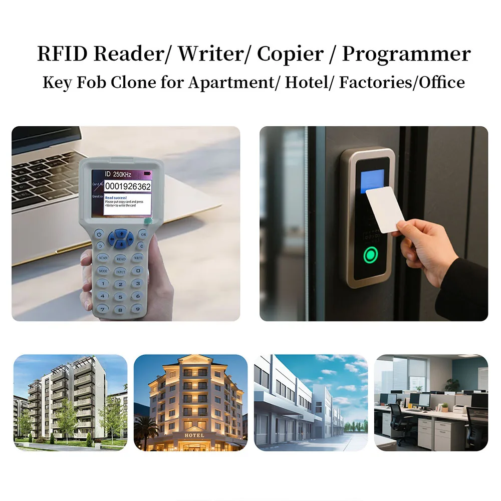 Lettore di schede Rfid portatile a 10 frequenze 125khz T5577 Badge Clone Copia Duplicatore 13.56mhz Clone Cuid Fuid Writer Programmatore
