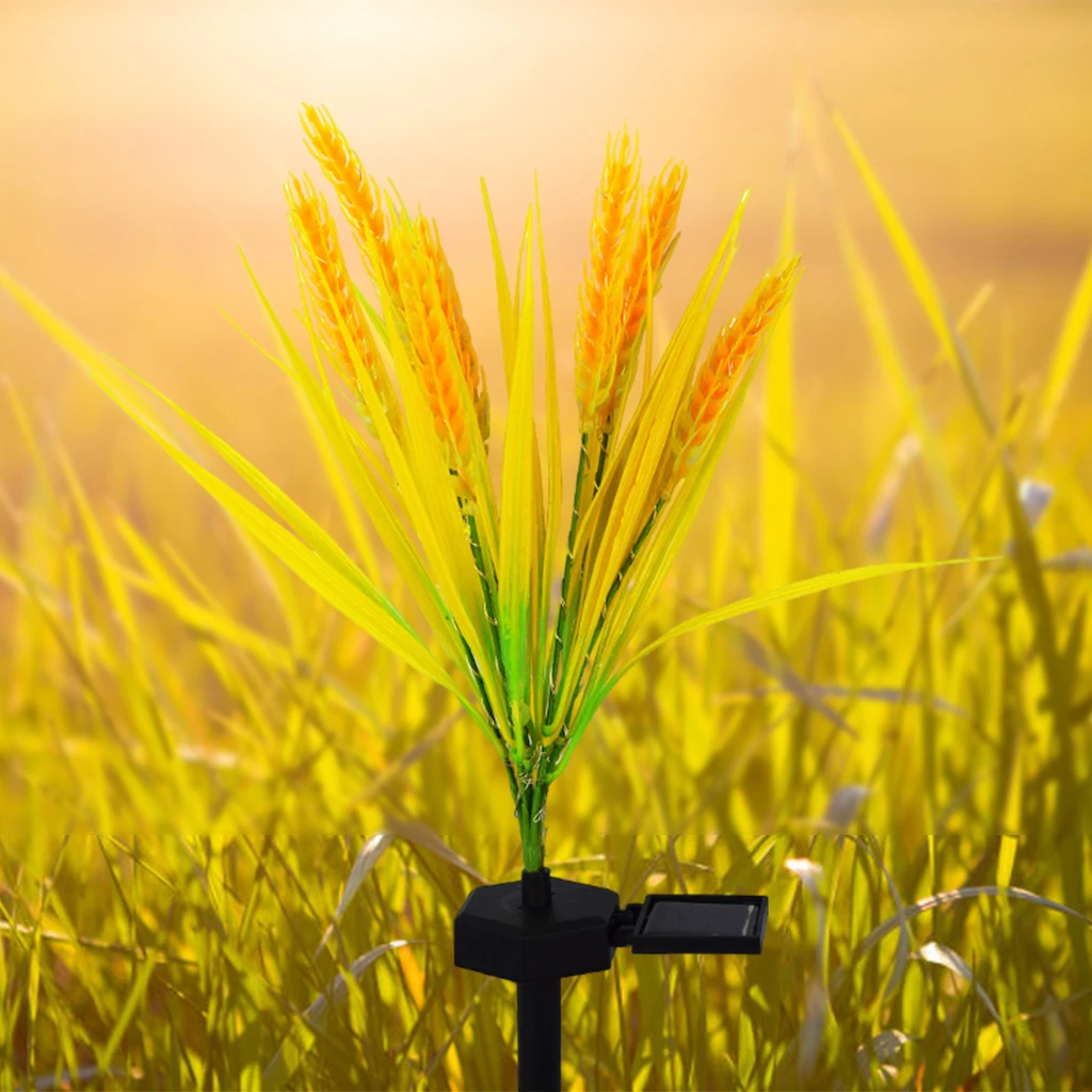 Decorative Solar Garden Lights Wheat Ears Lamp Dusk-To-Dawn for Fence Party