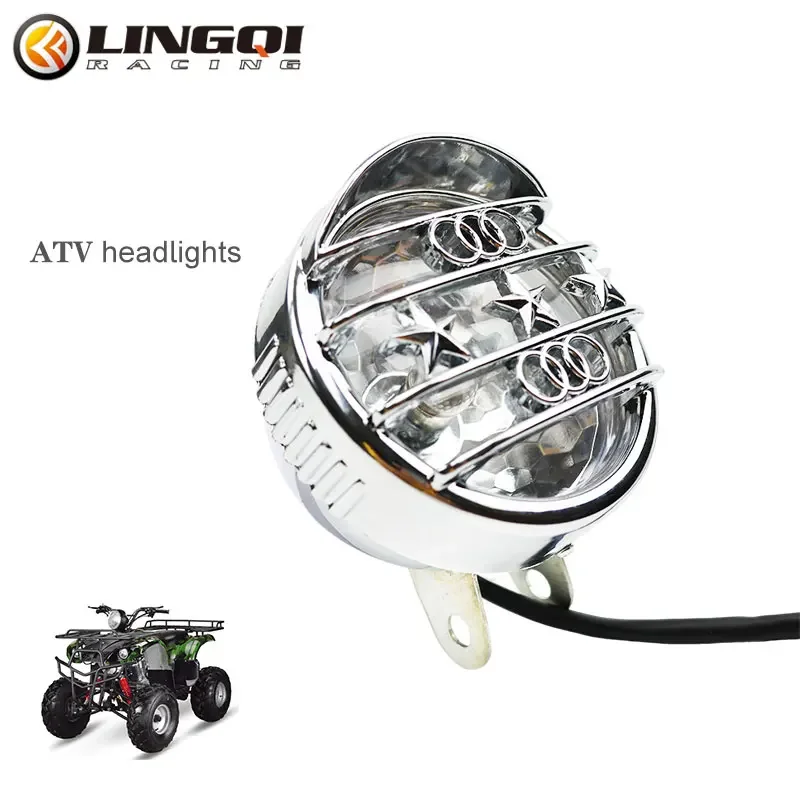 

LING QI аксессуары для освещения мотоцикла, водонепроницаемая фара со светодиодным переключателем для ATV, детали фар для пит-байка