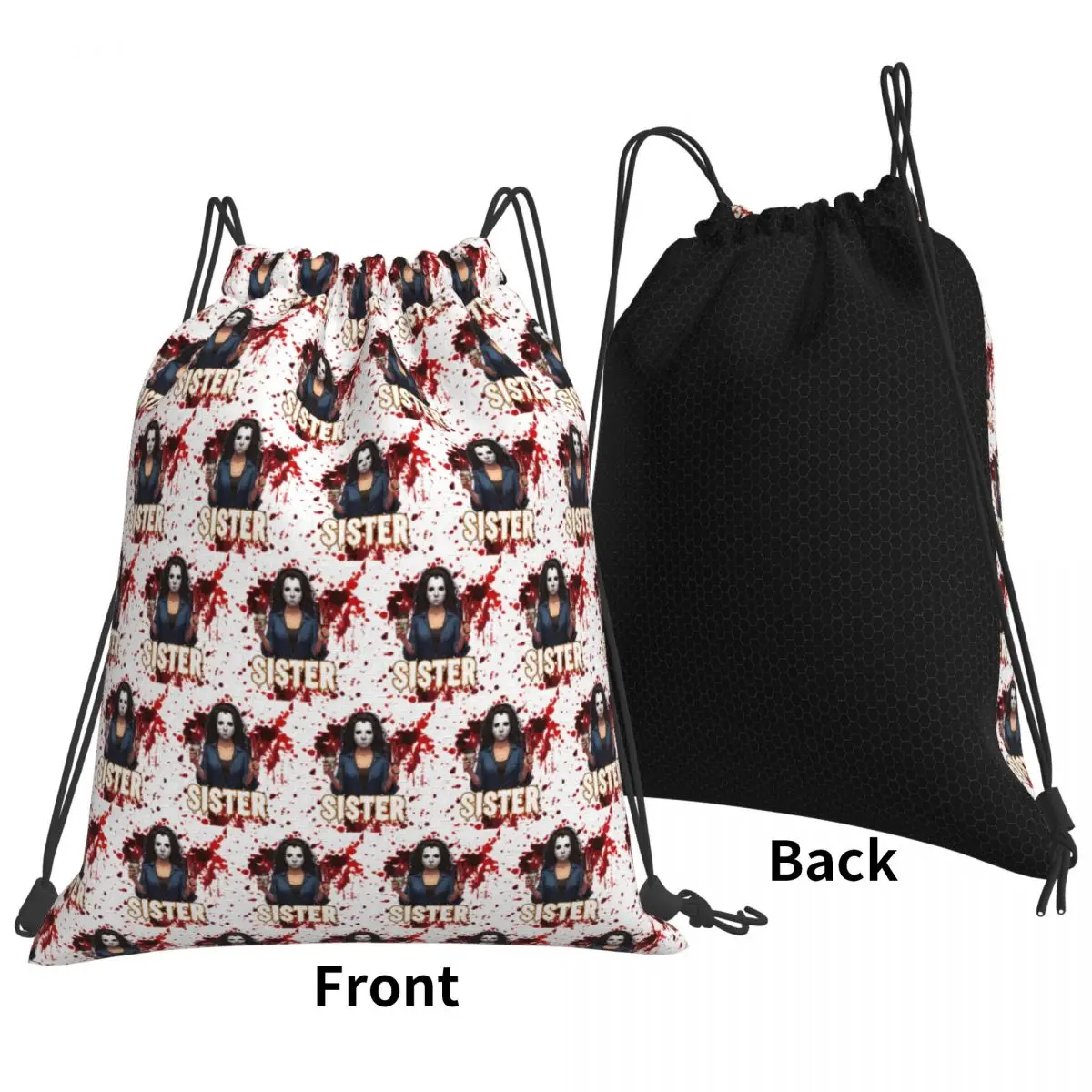 Halloween Backpacks Fashion Drawstring Bags Storage Bag Book Bags for Man Woman School