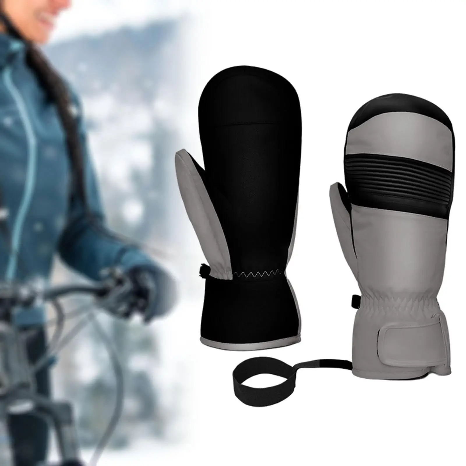 زوج واحد من قفازات التزلج العملية المقاومة للرياح، قفازات تزلج مريحة مضادة للرياح للجري والرياضات الشتوية والتزلج على الجليد في الهواء الطلق #5