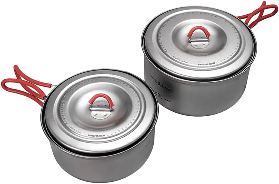 

Titanium Lightweight Camping Pot w/Folding Handle Set, 600 & 900