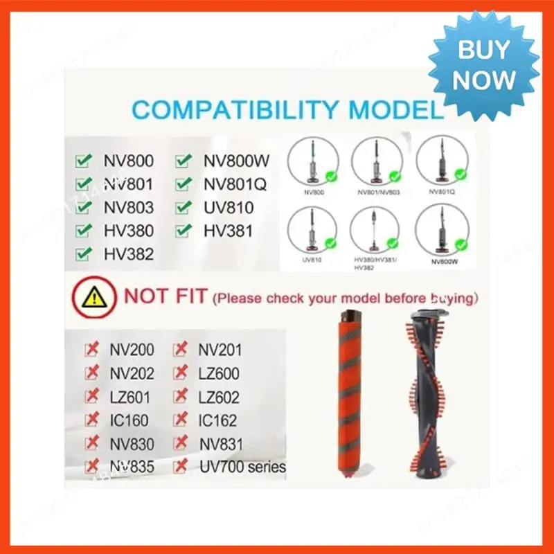 BISM 2 Pcs Brush Roll For Shark Duoclean NV800, NV800W, NV801, NV801Q, NV803, UV810, HV380, HV381, HV382 Vacuum Cleaner