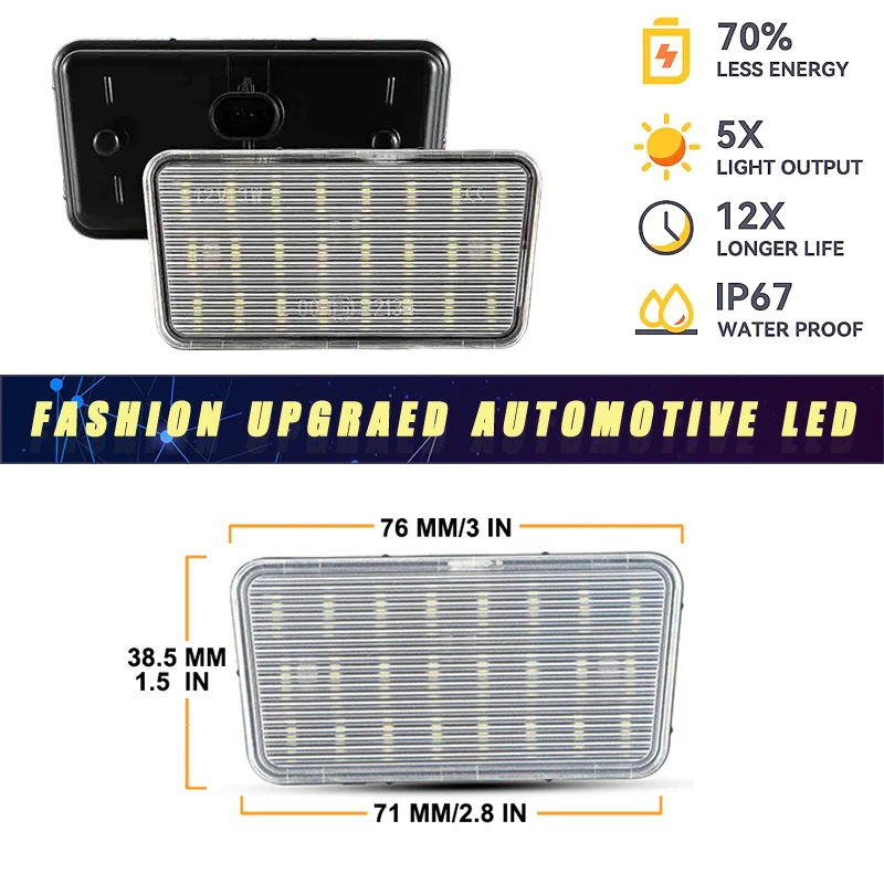 1Pcs For Jeep Wrangler JL 2017-2022 LED License Plate Lights Car Rear Number Plate Lamps 24smd White Canbus OEM#68310837AA