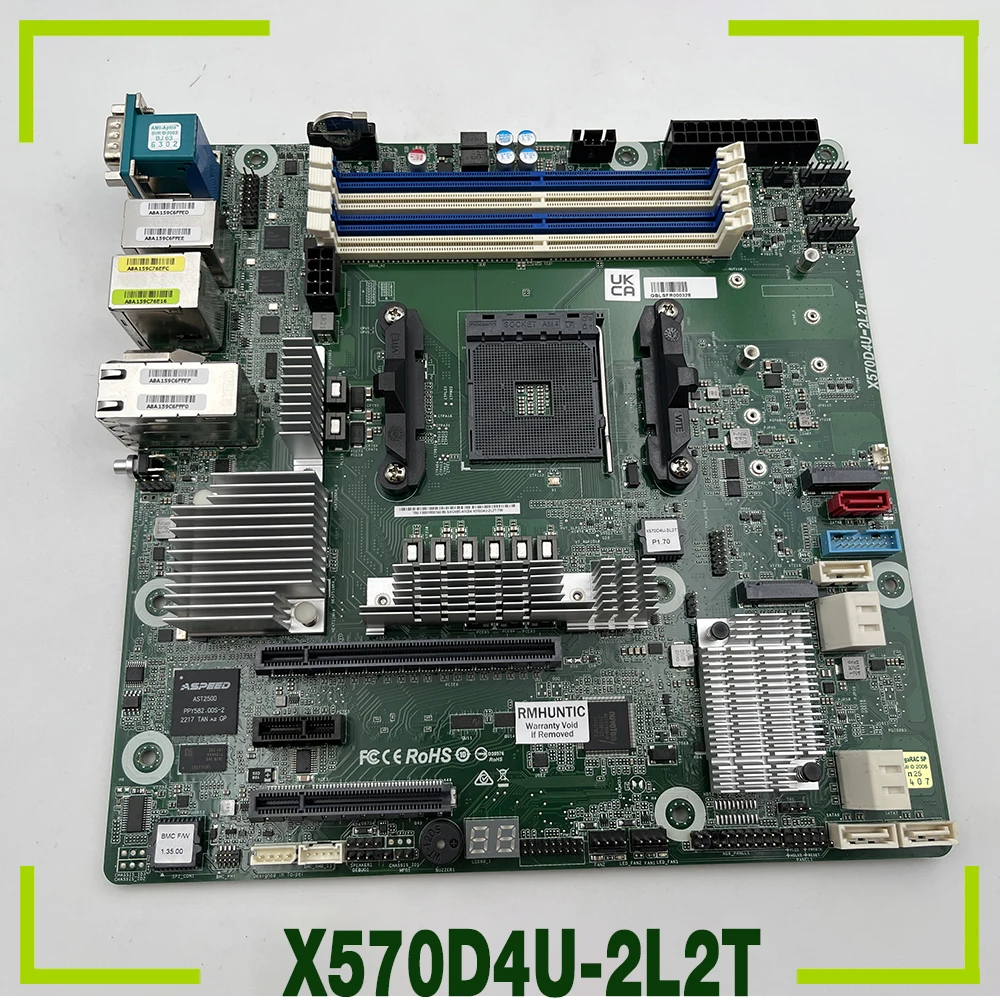 

Server Motherboard AM4 DDR4 Micro-ATX For ASRock Rack X570D4U-2L2T