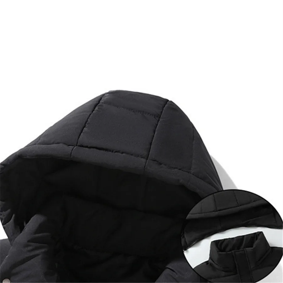 Black Men\'s Cargo Vest Winter Warm Sleeveless Jacket Padded Detachable Hooded Waistcoat Men Clothes Male Loose Coat Work Wear