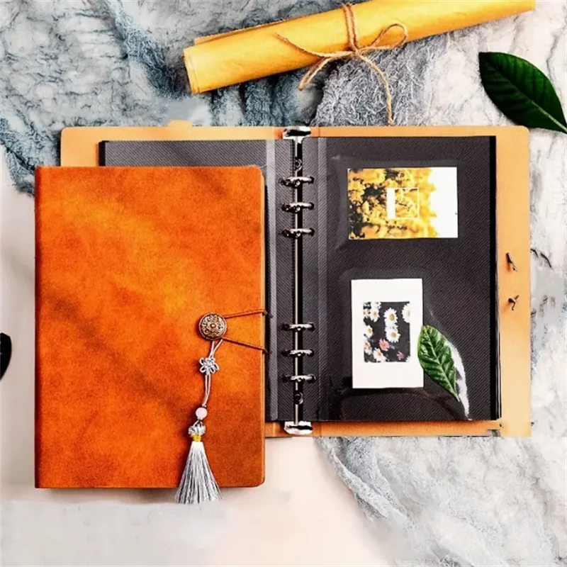 Retro A5 Loose-leaf Couple Photo Album DIY Handmade Homemade Photo Album Card Book Love Self-adhesive Ancient Style Storage