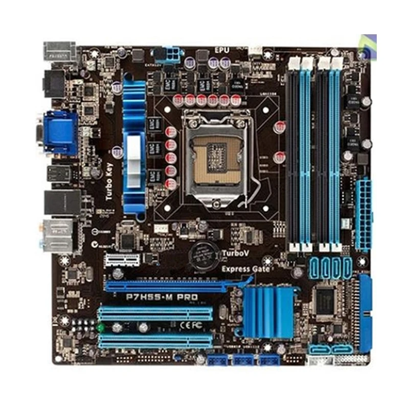 

Intel H55 P7H55-M Pro motherboard Used original LGA1156 LGA 1156 DDR3 16GB USB2.0 SATA2 Desktop Mainboard