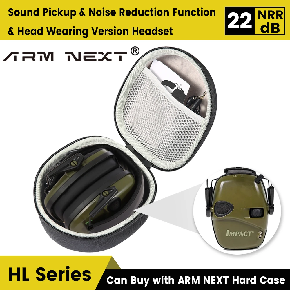 HOT Tactical Electronic Shooting Earmuff Outdoor Anti-noise Impact Sound Headset Hearing Protective Headset Black