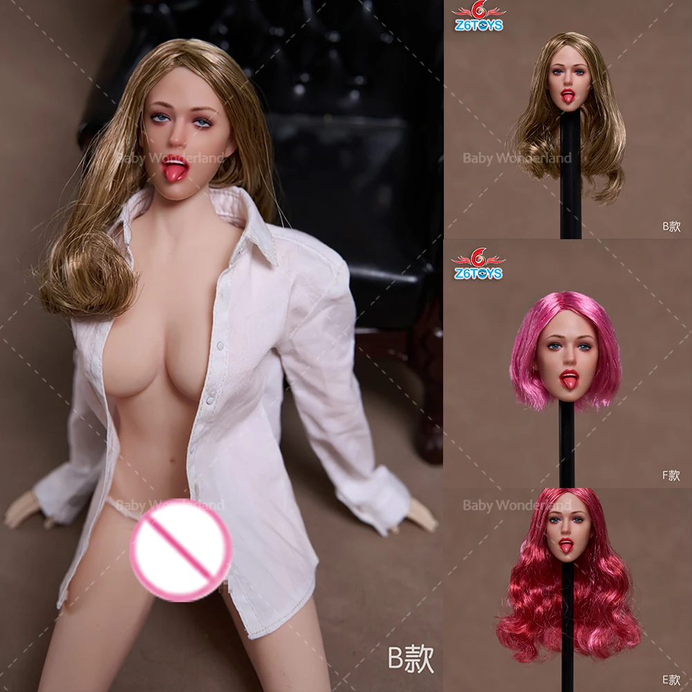 

In Stock Z6TOYS ZC009 1/6 Tongue Sticking Expression Sexy Female Head Active Eyes Model Fit 12''Soldier Action Figure Body Doll