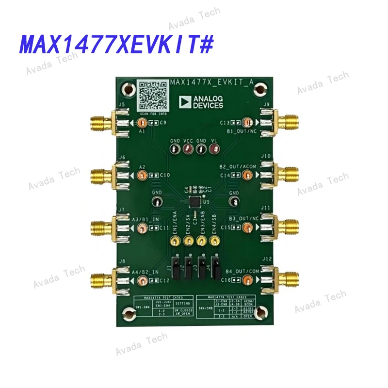 Avada Tech MAX1477XEVKIT# Quad SPST or Dual SPDT beyond-the-rail analog switch evaluation kit, evaluates MAX14774 and MAX14779