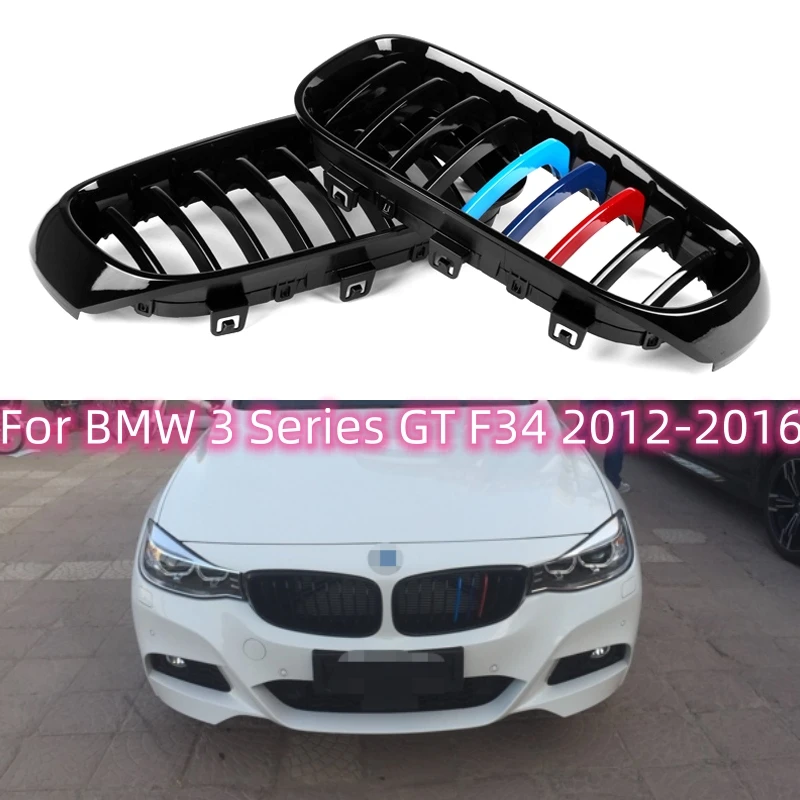 

ABS Gloss Black M Color Grilles Kidney Racing Car Front Bumper Grill For BMW F34 3 Series GT Gran Single Slat Replacement Grille