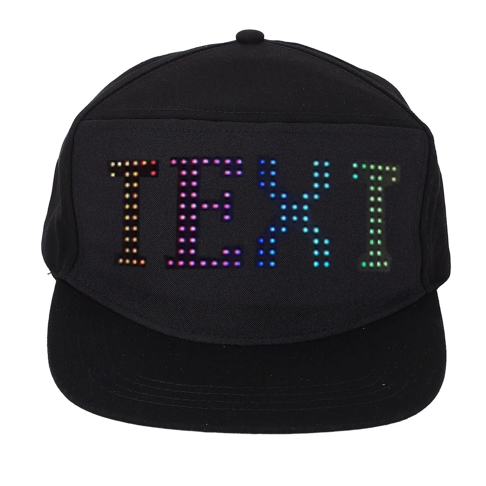 programmable-cap-16x32-dots-color-led-display-screen-bt-mobile-app-control-editable-cotton-smart-hat-adjustable-size