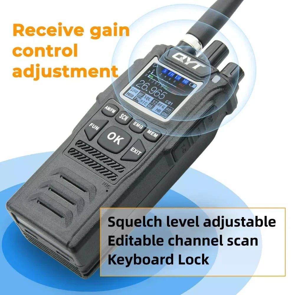 In stock In stock QYT CB-58 27MHz AM FM CB Radio 4W 26.965-27.405MHz 40 Channel NB/ANL Wave Filter Civilian Band Handheld Long R