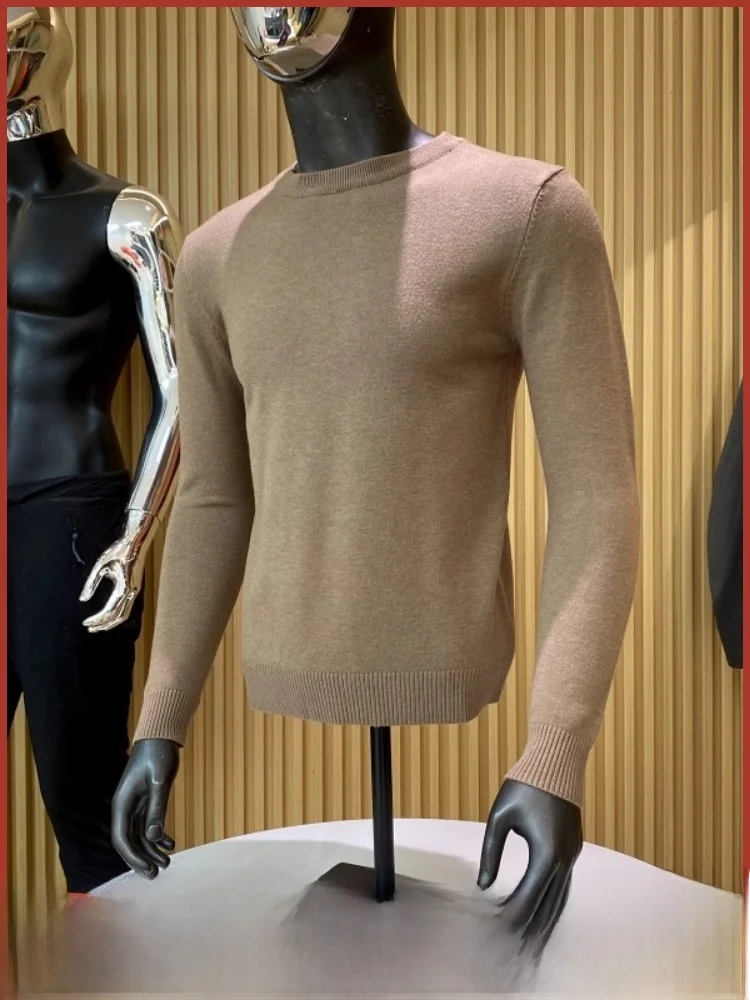 

Soft Cozy round Ne Knitted Sweater ex Autumn Winter Pure Color Warm Faionable Pullover Long Sve Polyester Blend