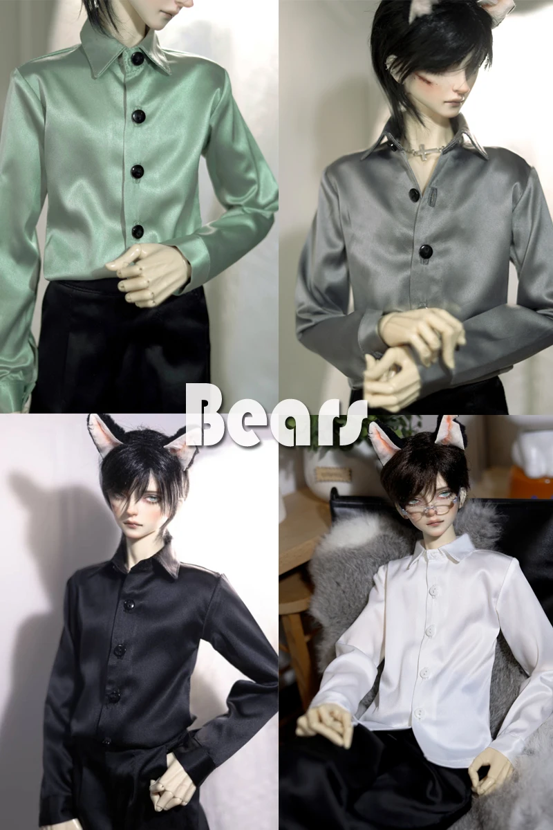 

BJD Doll Clothes Ordinary Lapel Acetate Silk Shirt Tops For 1/3 1/4 BJD SD DD MSD MDD SD10 SD13 SD17 POPO68 Uncle SSDF ID75 Doll