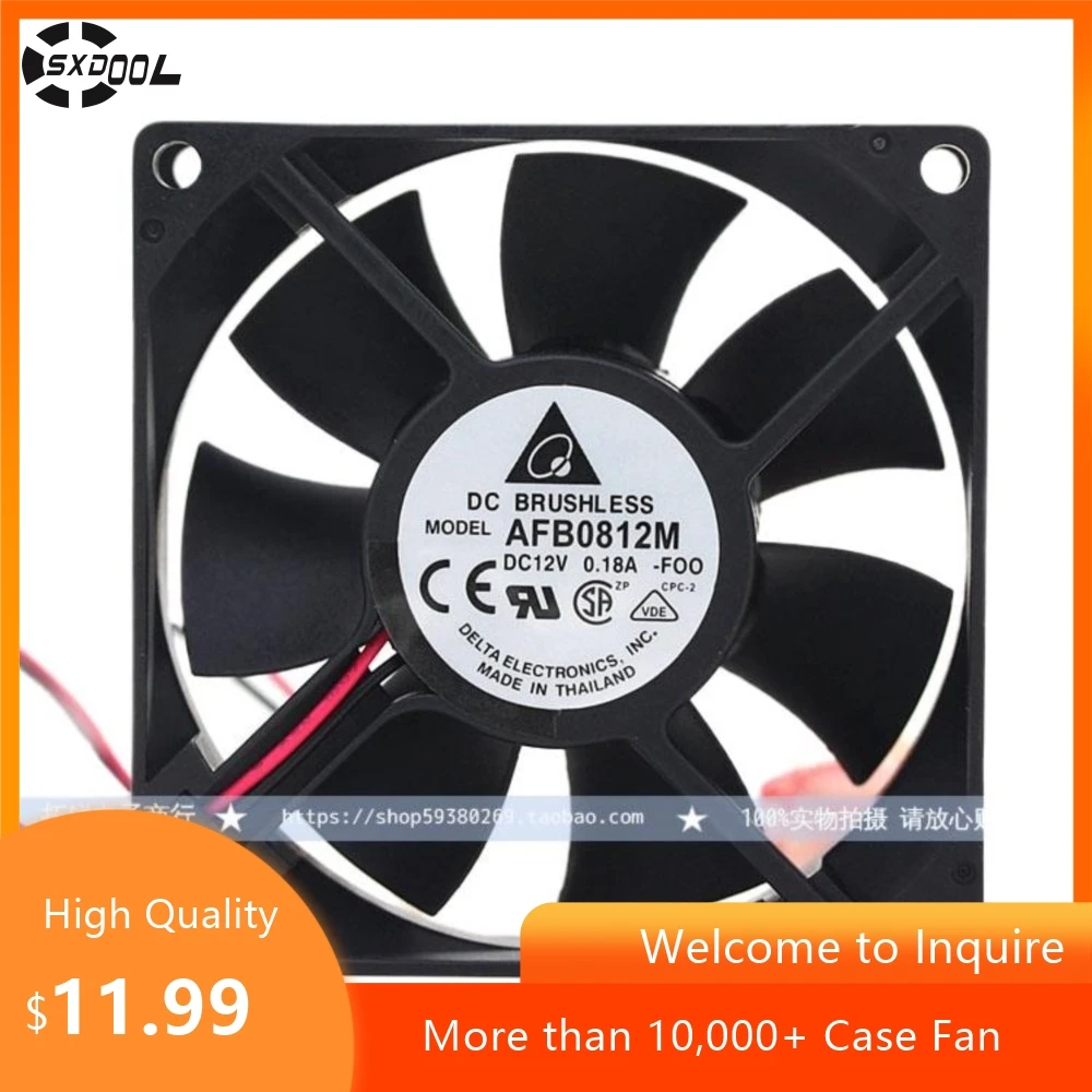 1pcs Internet Cafe Supplements Delta Afb0812m 8cm 8025 12V 0.18a Double Ball Durable Fan