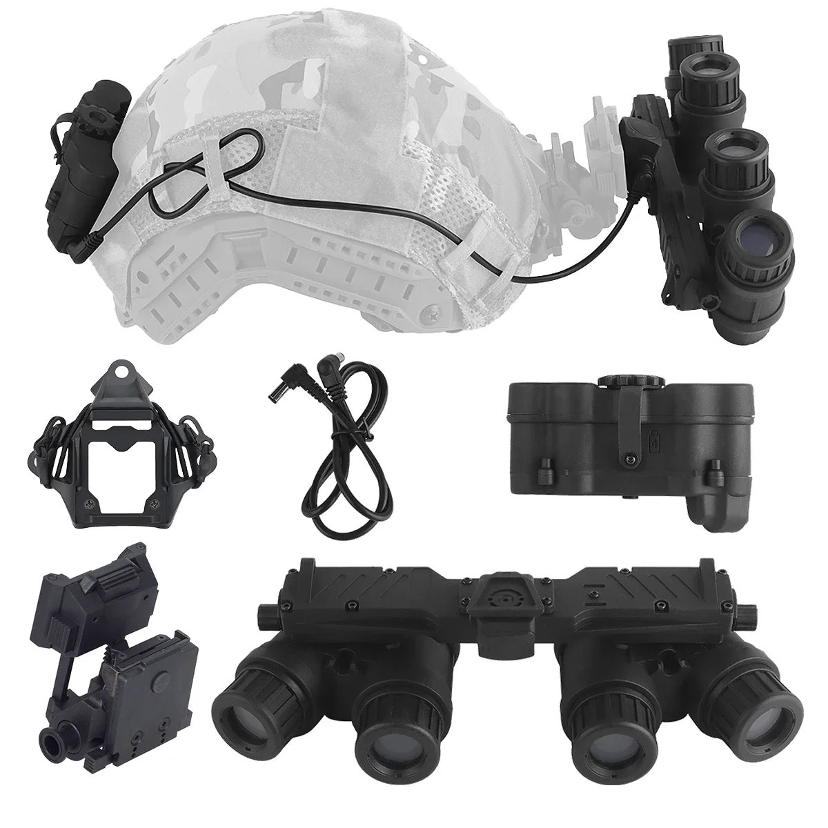 NVG 18 نظارات الرؤية الليلية للخوذة التكتيكية، موديل MICH M88، مسدس هواء FAST FMA، L4G24، مقعد الخوذة PVS-15، PVS-15