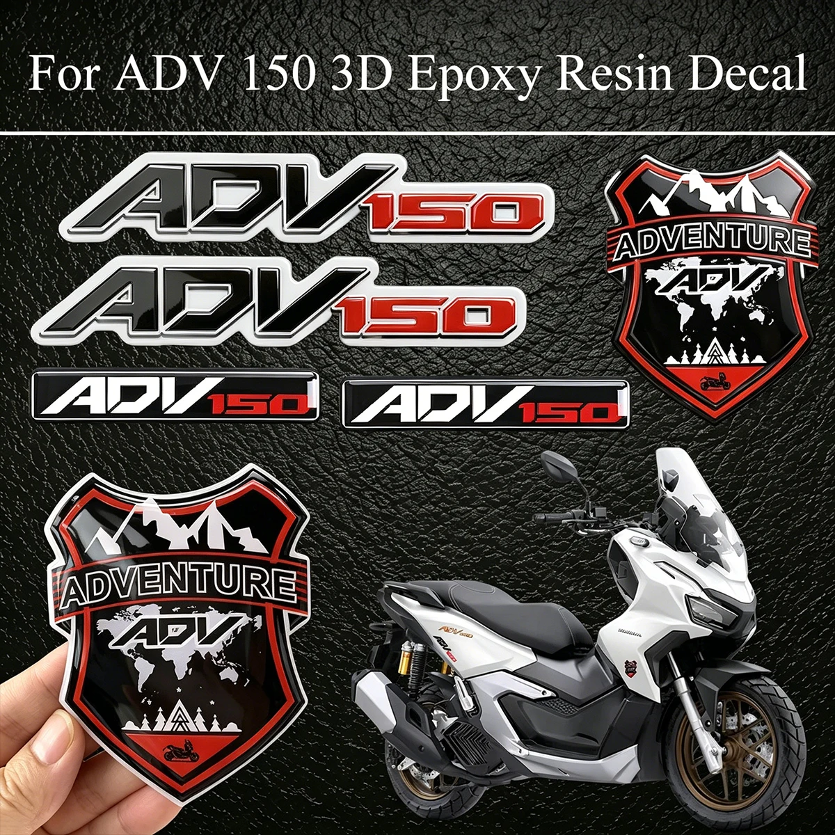 3D Epoxy Resin ADV 150 Emblem Logo Motorcycle Stickers Side Tank Protector Fairing Sticker Windshield Accessories for ADV150