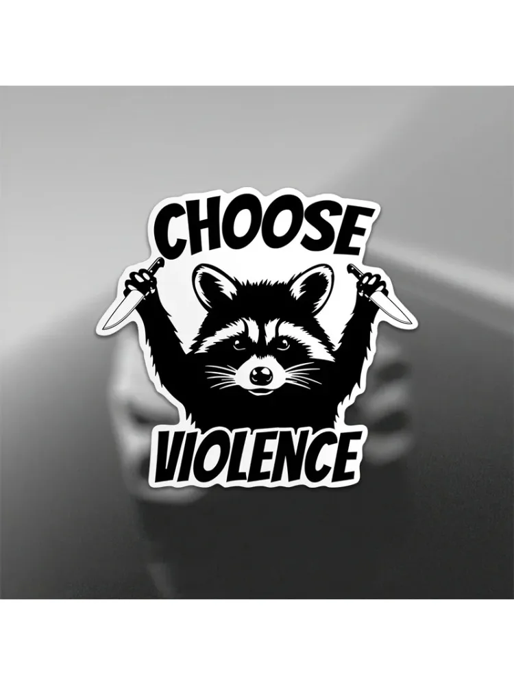 Autocollant drôle en vinyle raton laveur, autocollant Animal étanche pour ordinateur portable, bouteille d'eau, tasse de voiture, décoration Durable et mignonne, DIY bricolage