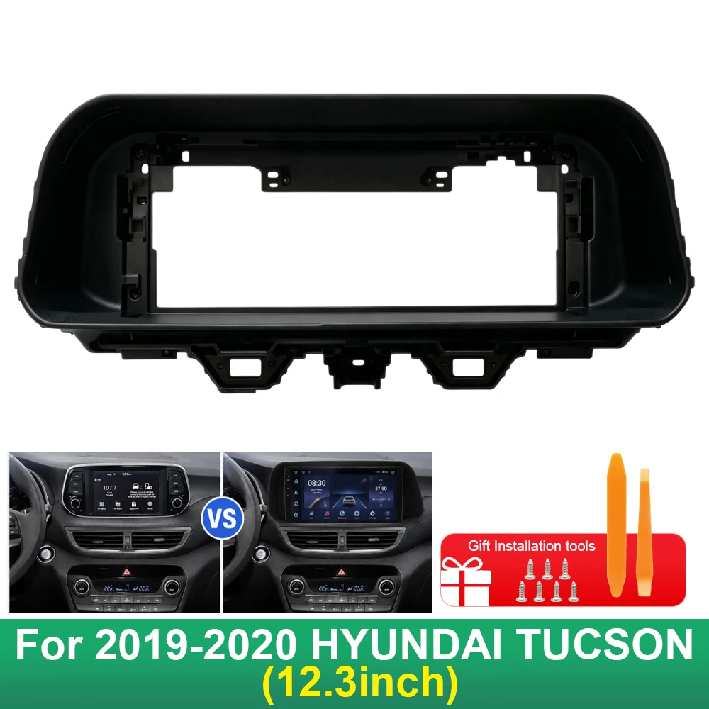 12.3 Inch Car Radio Fascia Frame For Hyundai Tucson 2019-2020 Android Stereo Dashboard Panel Trim Installation Kit