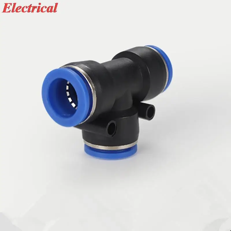 1pc 3-Way(T Shape) Tee Push In Pneumatic Quick Release 4 6 8 10 12 14 16mm Tube Fittings Connectors